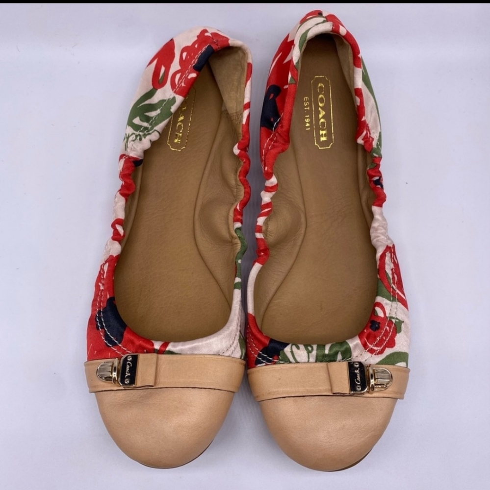 Coach Delphine Red Poppy Push Lock Ballet Flat 6.5 - image 8